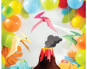 Flying Dinosaur Set Hanging Party Decoration Birthday Baby Shower Green T-rex Decoration Dinosaur Jungle Jurassic World Dino Theme