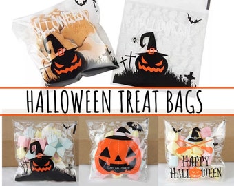 Halloween violoncelo tratar saco conjunto claro festa favor embalagem doces engraçado pequeno presente embalagem feliz dia das bruxas assustador embalagem fantasma abóbora