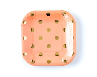 coral disposable plates
