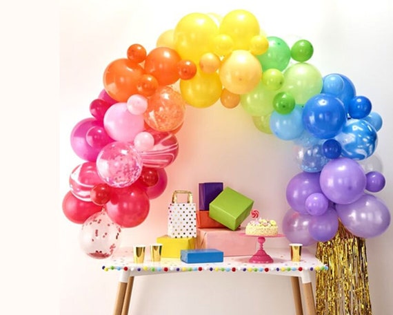 Rainbow Balloon Arch Assorted Colors DIY KIT Party Supply Kids Adults Birthday Baby Shower Gender Reveal Fiesta Spring Easter Pride LGBTQ Il_570xn