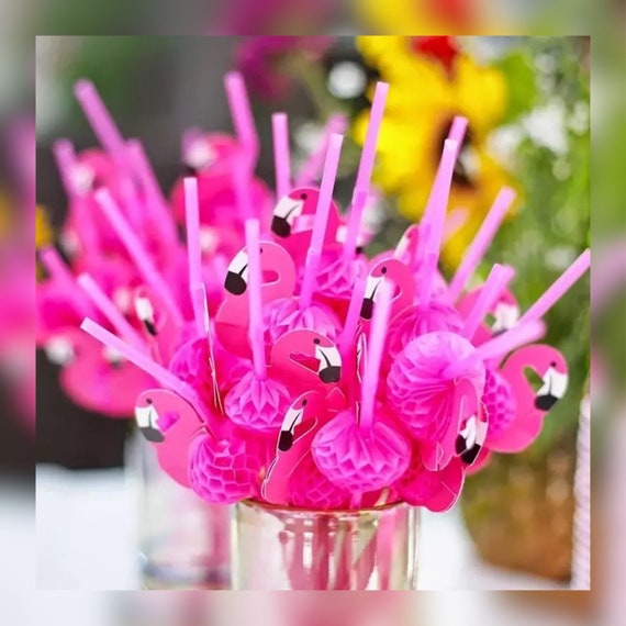 Flamingo Straws Cute Pink Drinkware Bridal Flock Bachelorette Hen Night Party Supply Birthday Summer Pool Beach Party Straws Il_570xn