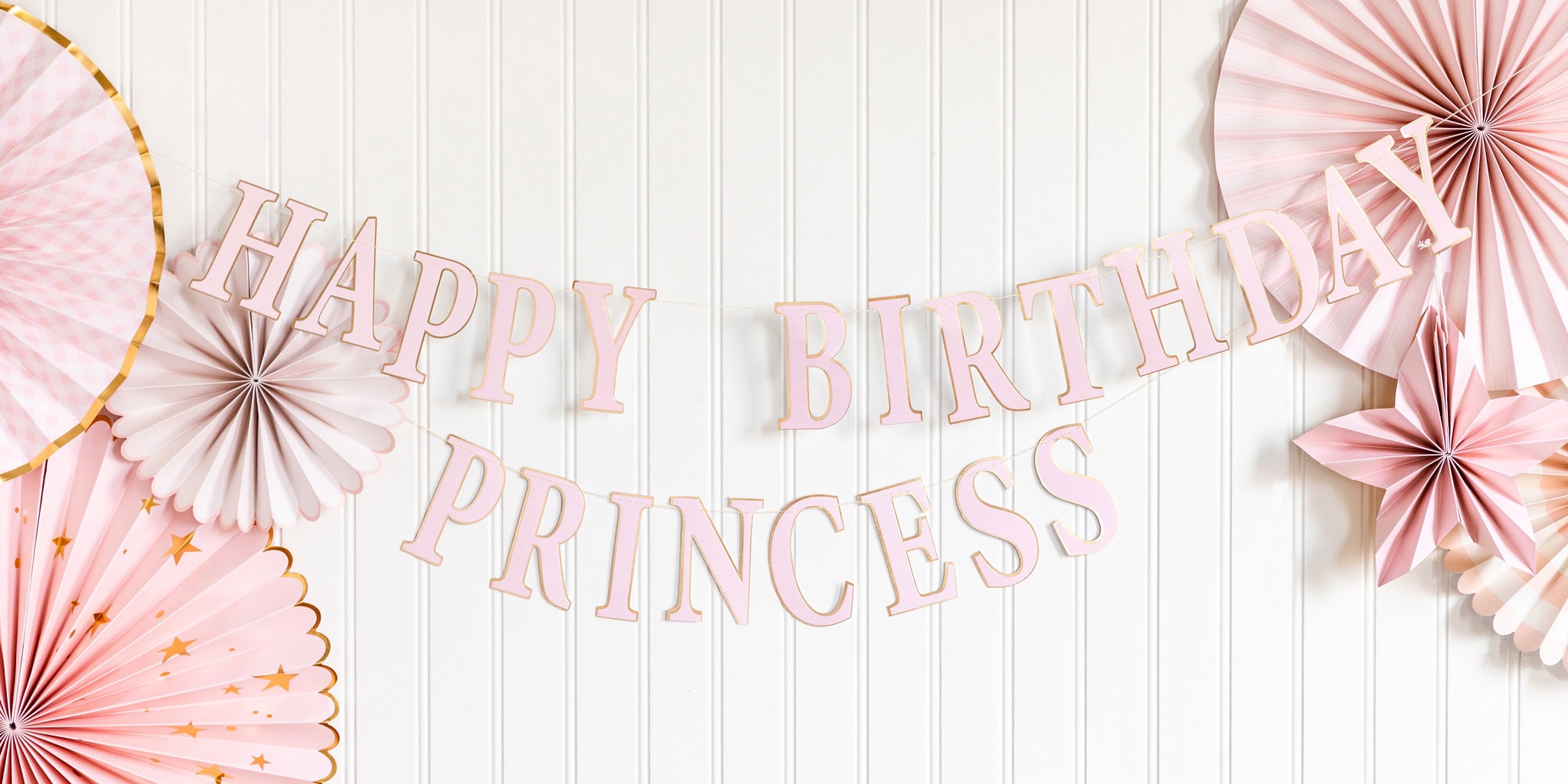 First One Happy Birthday Banner – Rosa, Kaninchen-Motiv, 203 Cm Lang, Stoff, Für 1. Geburtstag