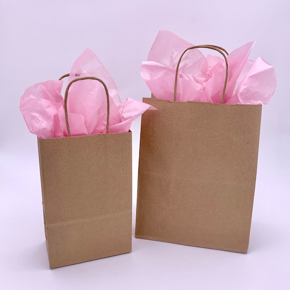10 eco paper bag brown kraft paper bag with handles gift packaging shop DIY wrap birthday wedding party favors small shopping bag