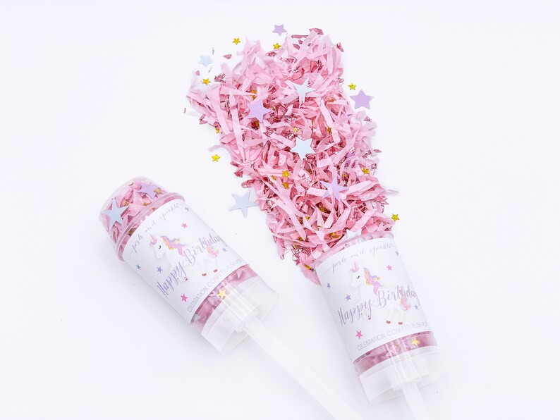 Unicorn Confetti Popper Unicorn Confetti Push Pops Unicorn Etsy UK