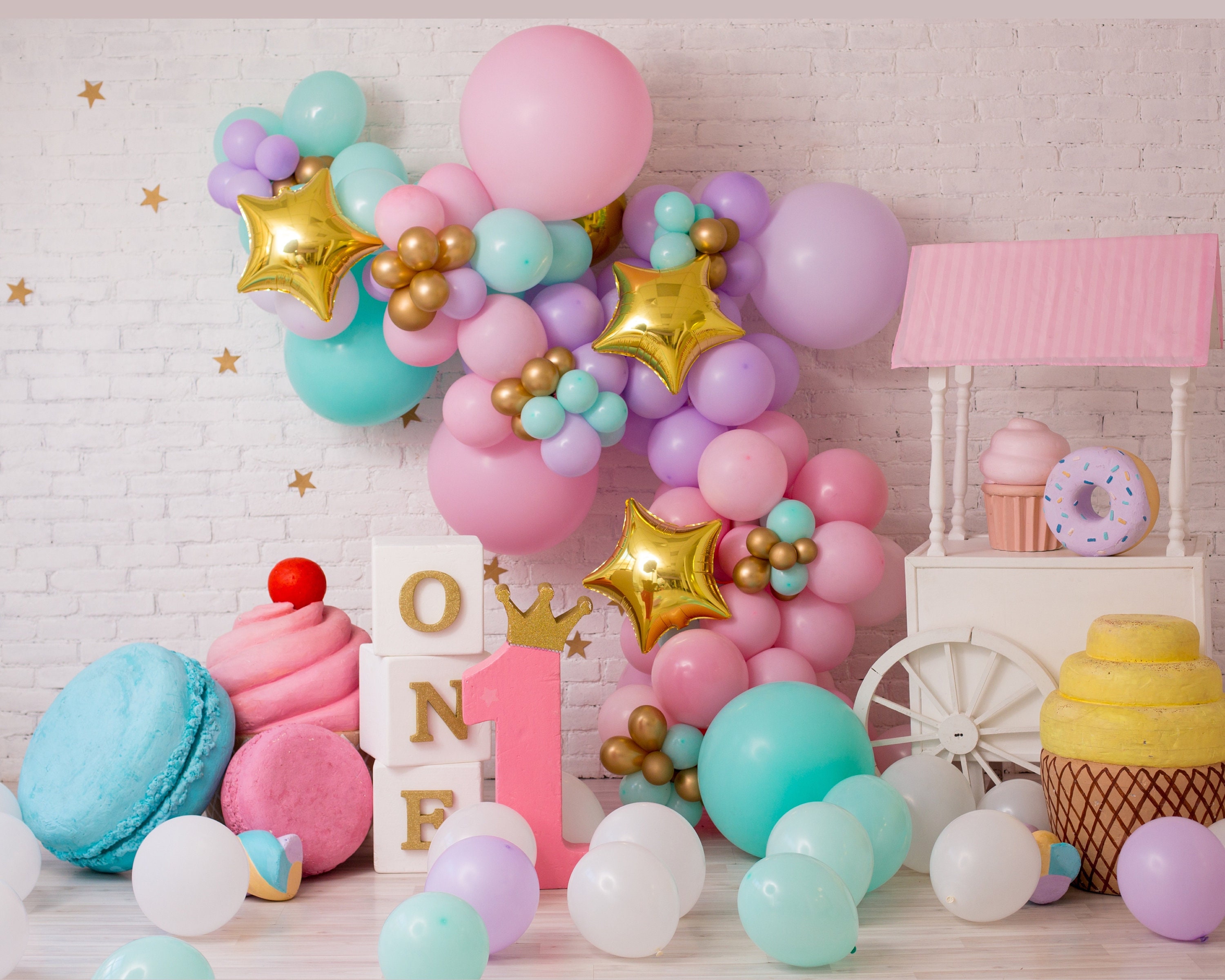 Macaron Balloon Garland Pink Mint Purple Pastel Decoration Multicolor 1st Girl Birthday Baby Shower Birthday Wedding Easter Arch DIY KIT