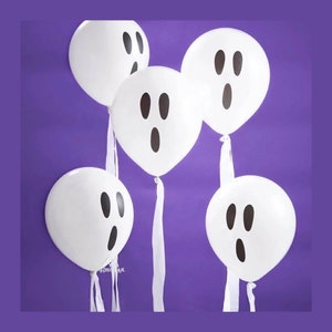 Halloween Ghost Balloons Spooky Scary Party Supply Kids School Home Celebration Decoration White Casper Face Boo Balloons Biodegradable