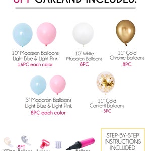 Pink Blue Balloon Bundle Large Backdrop DIY Kit Arch Gender Reveal First Birthday Baby Shower Elegant Modern Party Decoration image 4