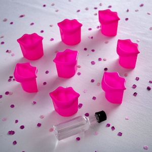 Lippenform SHOT GLASSES Pink Sexy Frech Bachelorette Brautdusche Bash Mädchen-Party Versorgung Kunststoff Wiederverwendbare Shot Cups Trinkgefäße