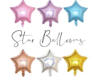 Globos de estrellas de papel metalizado para decoración, globos de estrellas doradas, globos holográficos pastel, globos de mylar personalizados, globos de 16 pulgadas para fondo