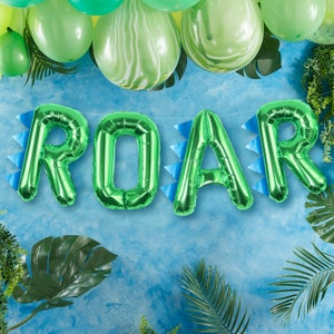 ROAR Balloon Garland Vibrant Green Party Decoration Jurassic Jungle Dinosaur Birthday Baby Shower Gender Reveal School Celebration