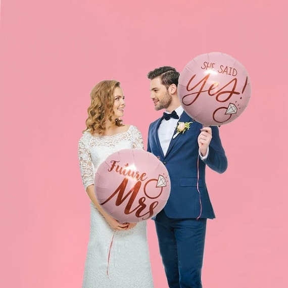 Bridal Shower Decoration Pink Foil Balloon Future Mrs She Said Yes Hen Night Wedding Shower Bachelorette Photo Props Large Party Supply Il_570xn
