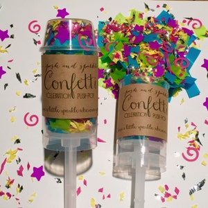 Unicorn Poop Confetti Celebration Push Pop, Rainbow Confetti Party Poppers Birthday Confetti Push Pop, Rainbow Party Push Pop Confetti image 5