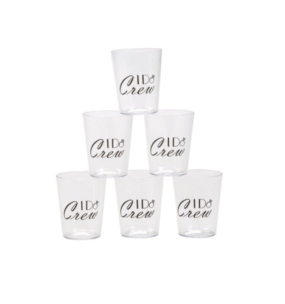 I Do Crew Shot Glasses Plastic, I Do Crew Shot Glass for Wedding Reception, Bridal Party Shot Glasses, Bachelorette Party Shot Glasses 2 Oz Il_570xn