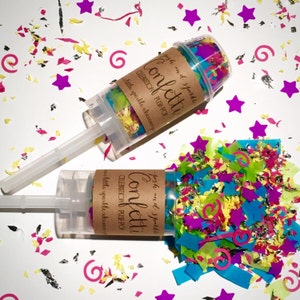 Unicorn Poop Confetti Celebration Push Pop, Rainbow Confetti Party Poppers Birthday Confetti Push Pop, Rainbow Party Push Pop Confetti image 3