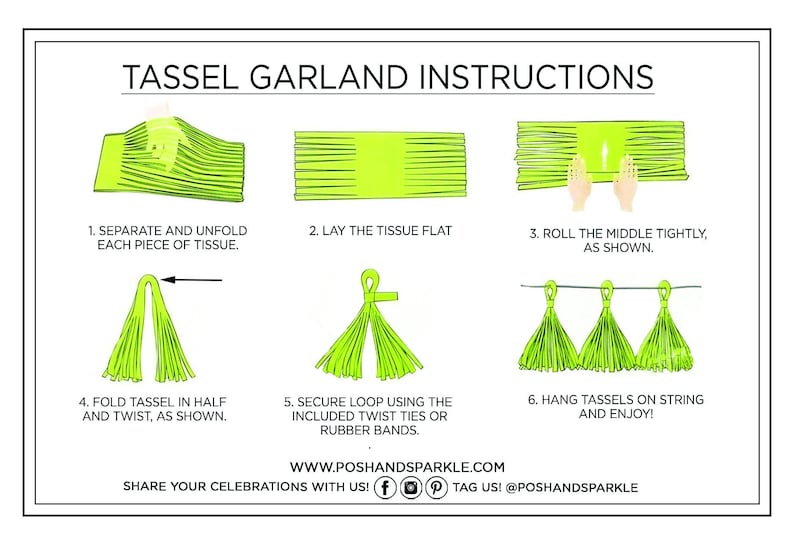Easter Garland Multicolor Fringe Tassels Yellow Green Pink Hanging Banner DIY KIT Garden Spring Picnic Bunting Party Supply image 4