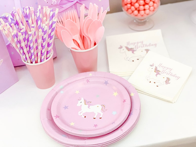 Unicorn Paper Plates Unicorn Party Plates Unicorn Birthday Etsy