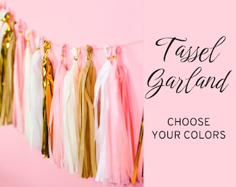 BENUTZERDEFINIERTE FARBE Quaste Girlande DIY Kit Party Dekoration Banner Geburtstag Gender Reveal Baby Brautparty Hochzeit Weihnachten Neujahr Wimpelkette