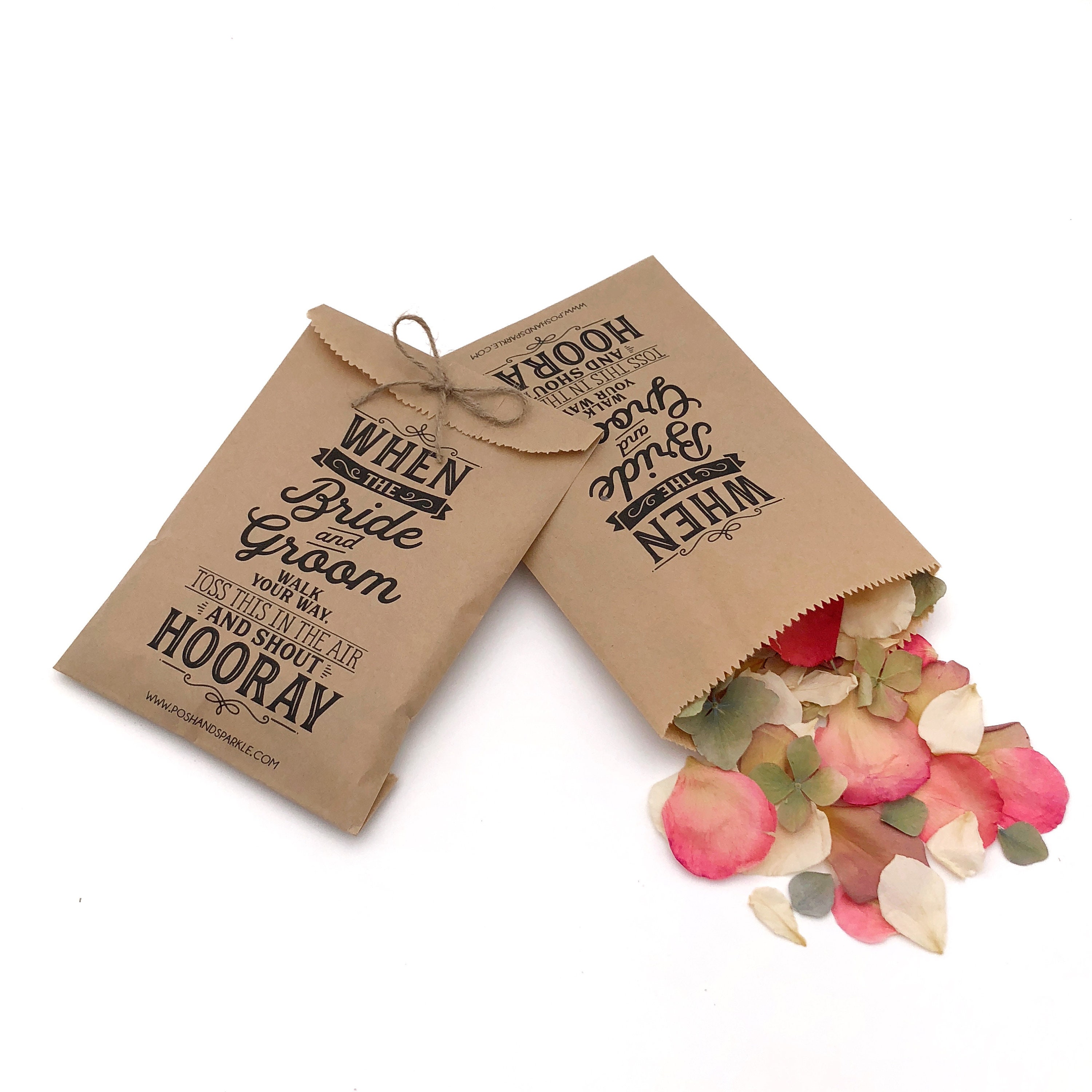 Natural Wedding Confetti Throwing Bags Dried Flower Petals Pops