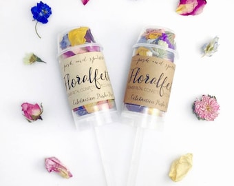 Flower Confetti Popper Biodegradable, Confetti Poppers Wedding, Floral Confetti Push Pop, Flower Petal Confetti Bomb, Flower Girl Confetti