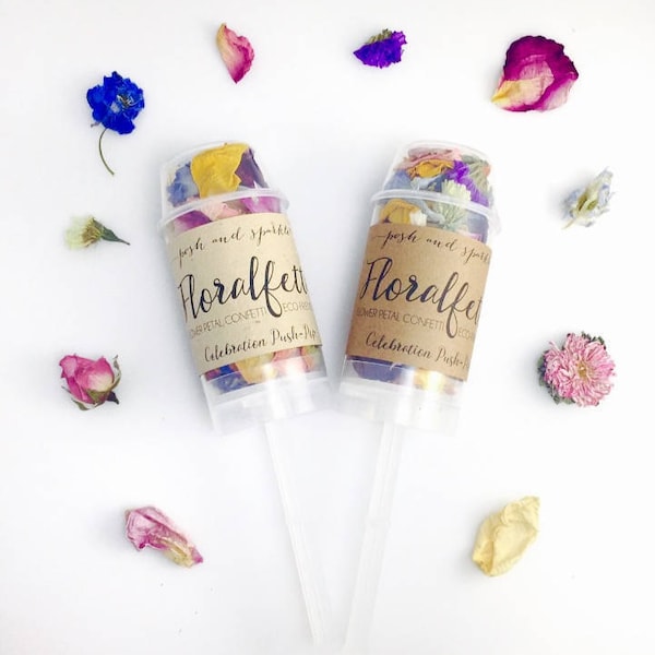 Flower Confetti Popper Biodegradable, Confetti Poppers Wedding, Floral Confetti Push Pop, Flower Petal Confetti Bomb, Flower Girl Confetti