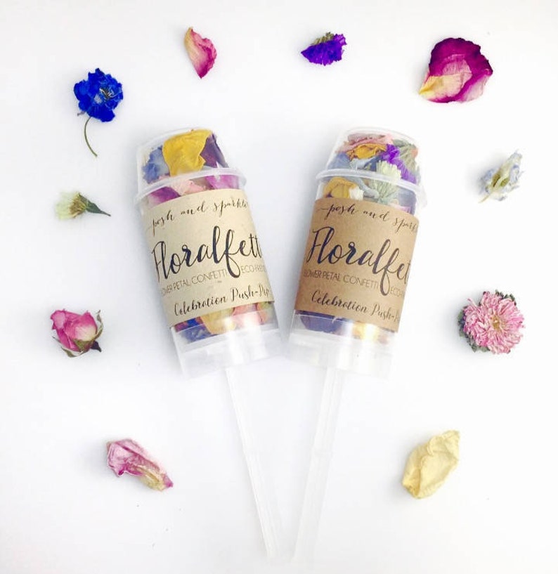 Flower Confetti Popper Biodegradable, Confetti Poppers Wedding, Floral Confetti Push Pop, Flower Petal Confetti Bomb, Flower Girl Confetti image 1