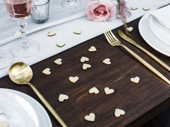 Tiny Wooden Hearts Wedding Decoration Confetti Scatter Table Buffet Romantic Ornament Anniversary Engagement Ecological Reusable Confetti Il_570xn