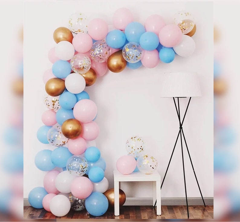 Pink Blue Balloon Bundle Large Backdrop DIY Kit Arch Gender Reveal First Birthday Baby Shower Elegant Modern Party Decoration image 8