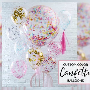 Custom Color Confetti Balloons Transparent Glitter Rainbow Colorful Party Balloon Kids Adults Birthday Bridal Baby Shower Wedding Decoration