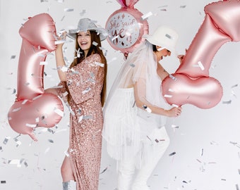 Rose Gold Penis Balloon from Foil Naughty Funny Adult Humor Decoration for Bachelorette Bridal Shower Bride To Be Party Supply Gag Gift