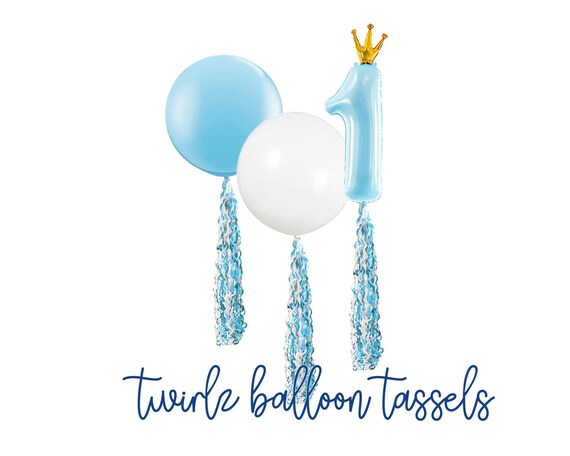 Blue Streamer Balloon Tails, Blue Balloon Strings, Blue Birthday  Decorations, Balloon Tassel, Blue Party Decorations 