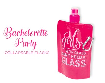 Faltbare Party-Flasche mit Gürtelclip Pink Fun Party Versorgung Bachelorette Brautdusche Bash Wiederverwendbares Kunststoff-Trinkgeschirr für Wein Wodka Wasser