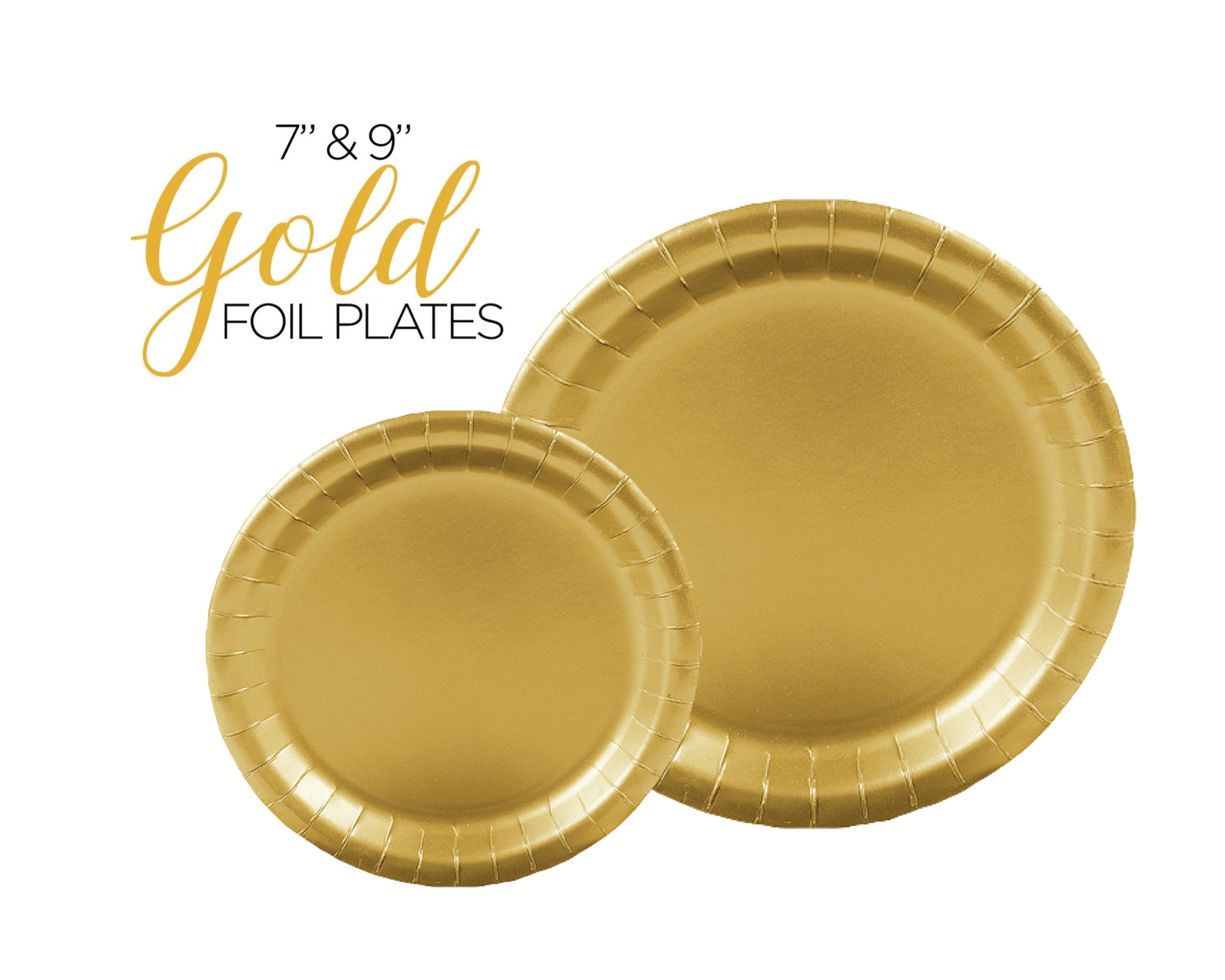 Gold Metallic Paper Plates Dessert Main Course Serving Wedding Etsy Polska