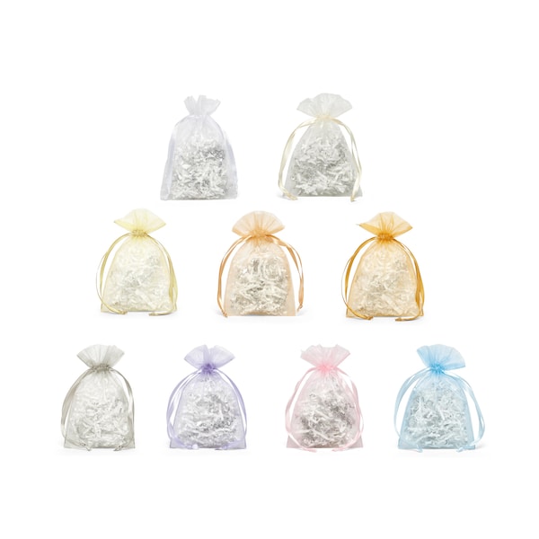 Organza Gift Bag Different Colors Gift Favors Fabric Reusable Pouch Wedding Bridal Shower Christening Engagement Gift Packaging