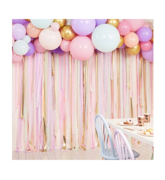 Pastel Paper Streamer Decorations Pastel Theme Rainbow Party Photo Backdrop  Birthday Decorations Wall Curtain Tissue Paper -  Norway