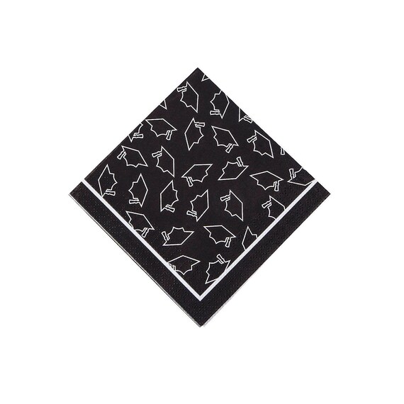 Black and White Heart Shaped Paper Cocktail Napkins (Set of 24)