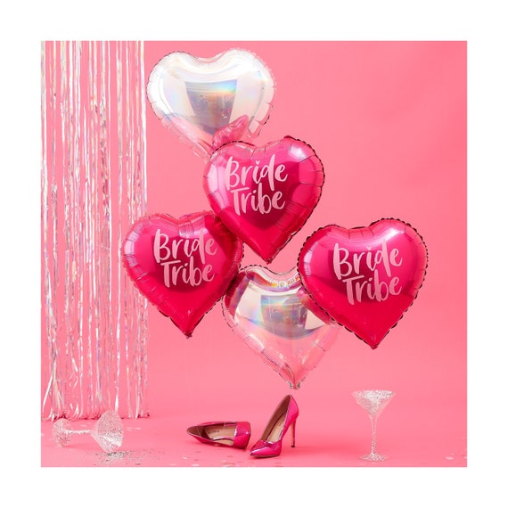 Bride Tribe Heart Balloon Bouquet Bachelorette Bridal Shower Bash Hen Do Wedding Engagement Party Decoration Photo Prop Supply Il_570xn