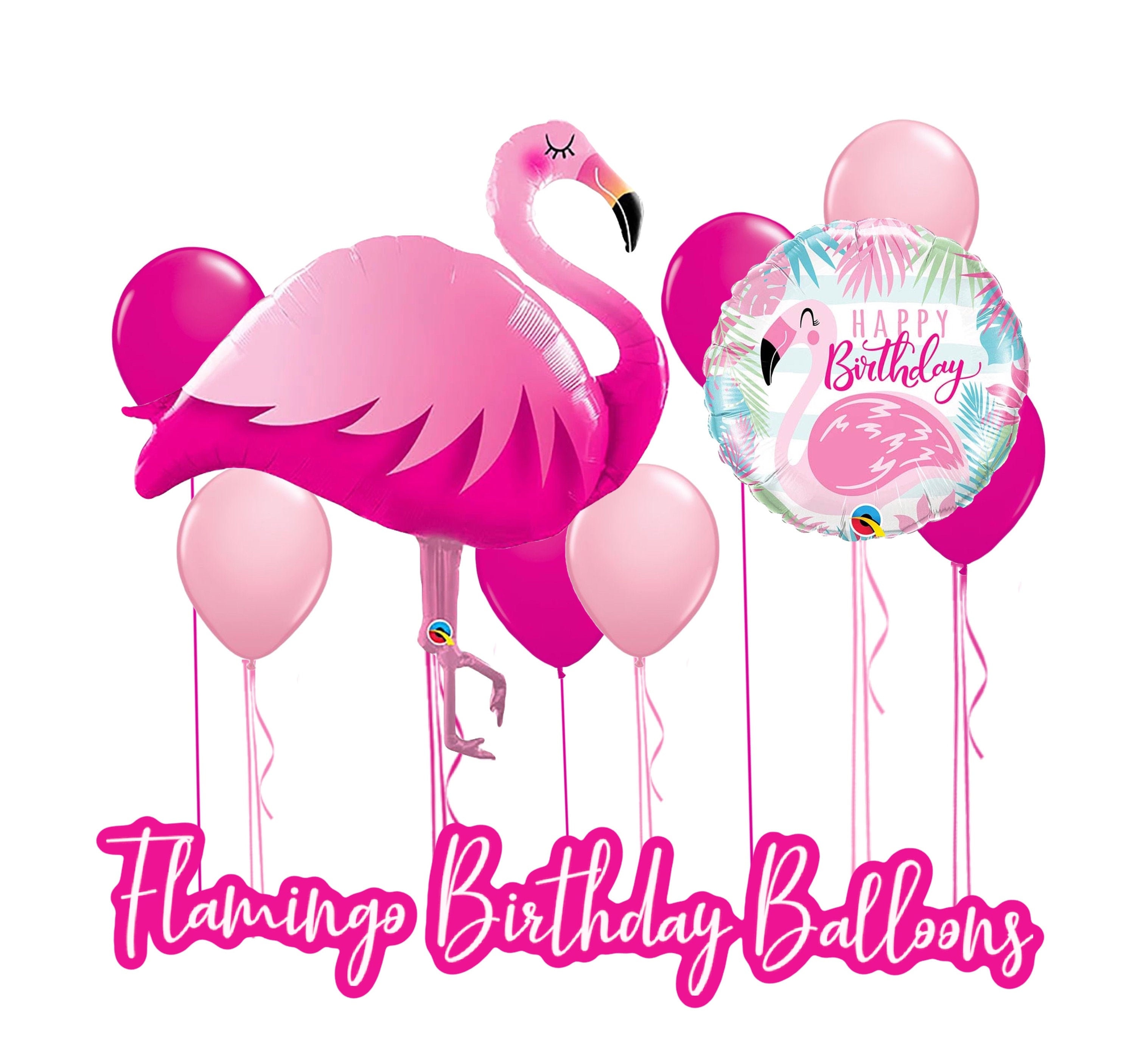 Giant Flamingo Balloon Bundle Pink Happy Birthday Decoration Cute Animal Zoo Bird Party Summer Beach Pool Tropical Balloon