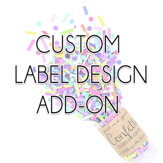 ADD-ON Custom Label for Confetti Push Pops, Party Popper Label, Custom Party Popper Labels, Custom Label Party Popper, Confetti Popper Label Il_570xn