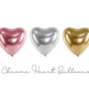 Heart Shape Balloons Chrome Latex Plain Pink Silver Gold Balloons Valentine’s Day Romantic Love Decoration Wedding Engagement Party Supply