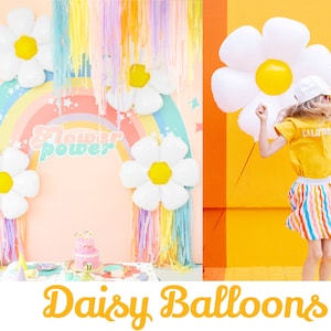Daisy Balloon Giant White Flower Cute Boho Girly Party Supply Birthday Baby Shower Easter Spring Graduation Photo Prop Floral Decoration