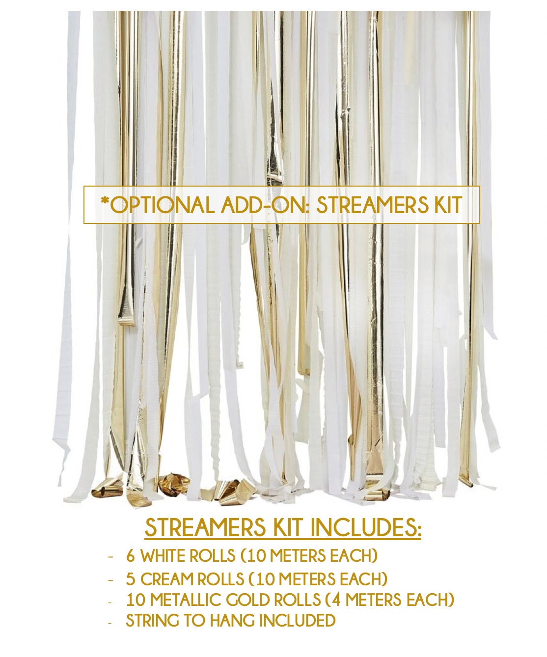 Crepe Paper Streamers, Metallic Golden, White And Party Streamers For Party  Decorations, Birthday Decorations, Wedding, Valentine's Day Decorations -  Temu