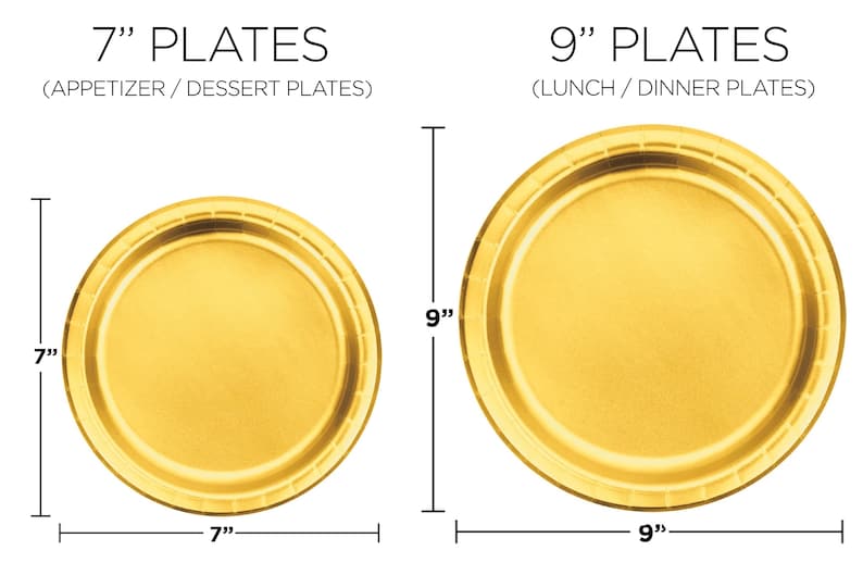 Gold Metallic Paper Plates Dessert Main Course Serving Wedding Engagement Bridal Shower Tableware Luxurious Shiny Round Plates Party Supply