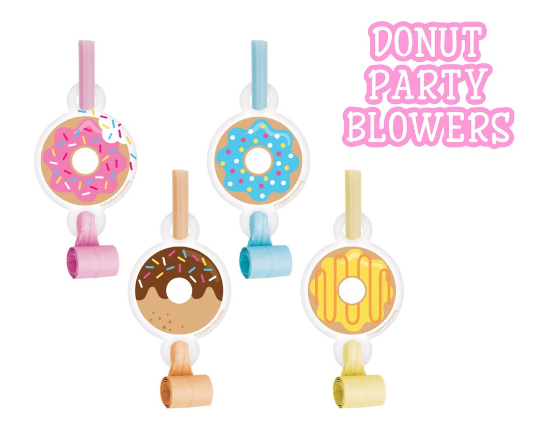 Donut Party Horns Colorful Fun Blowers Kids Birthday Whistles ...