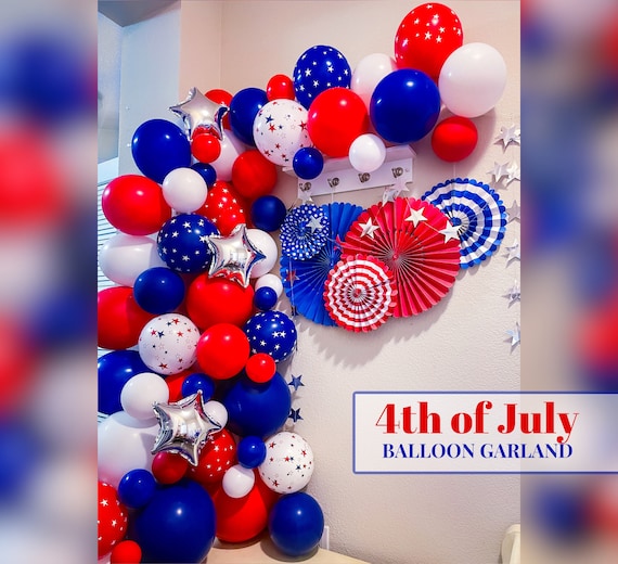 USA Balloon Arch Red White and Blue 4 July Memorial President Day Patriotic Ethnic Decoration DIY Kit Arch Large Photo Prop Il_570xn