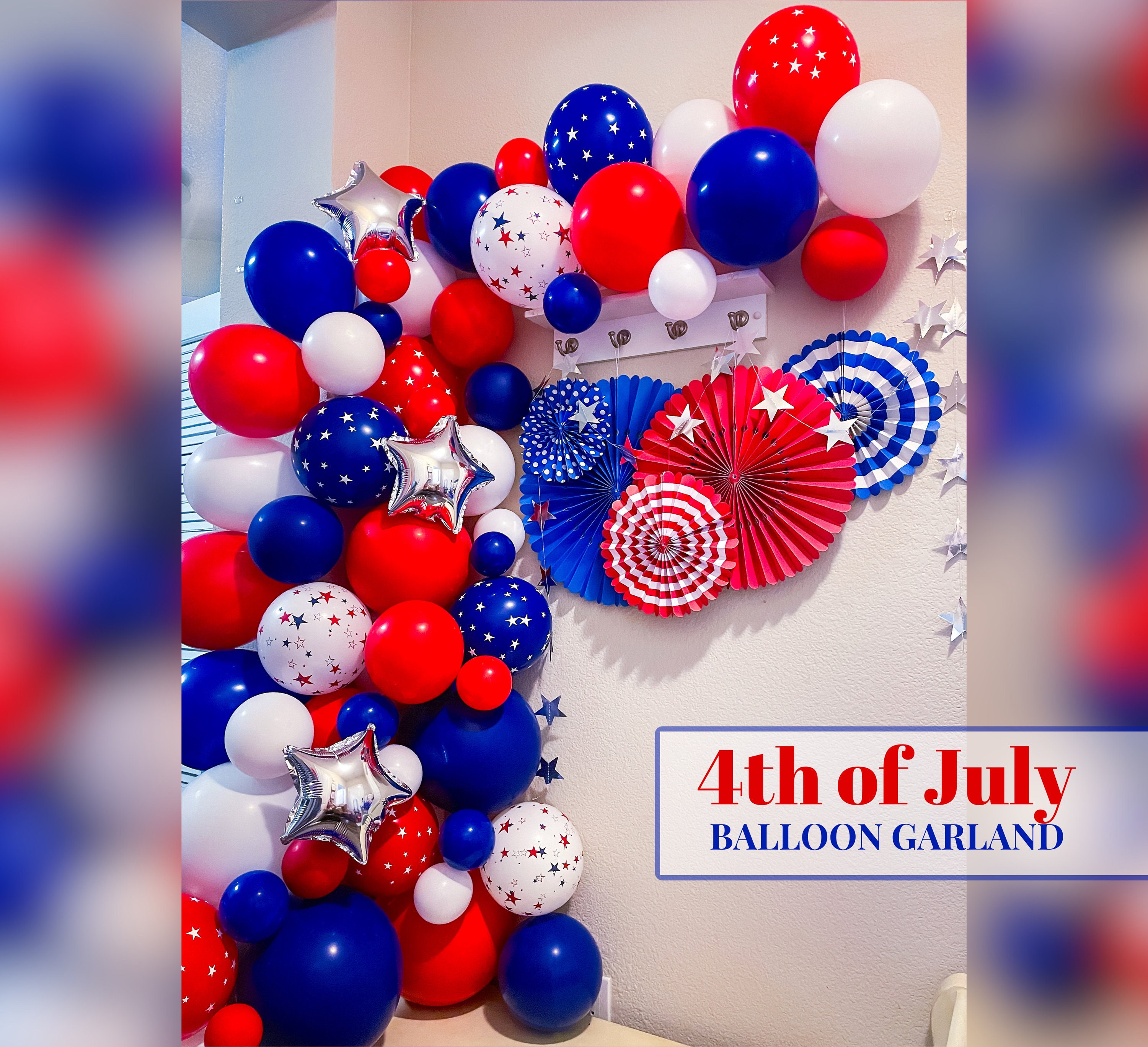 4th of July Decorations,BAGERLY Fourth of July Party Supplies Navy Blue Red  White Deco Balloon Table…See more 4th of July Decorations,BAGERLY Fourth