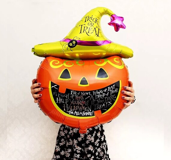 Giant Pumpkin Shape Balloon Orange Jack O Lantern Trick or Treat Porch Entryway Decoration Spooky Scary Foil Balloon Party Ornament Il_570xn