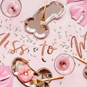 Miss To Mrs Garland in Rose Gold Foil Bride To Be Banner Party Decoration Bachelorette Bridal Bash Shower Modern Elegant Script Bunting image 2
