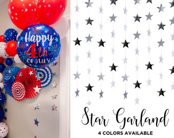 Silber Sterne Girlande hängen schimmernde Folie Sterne himmlische Dekoration Baby Shower Hochzeit Verlobung Jahrestag Hintergrund Foto Prop
