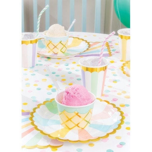 I Scream Four Ice Cream Birthday Party 9 Dinner Plates 32 Count