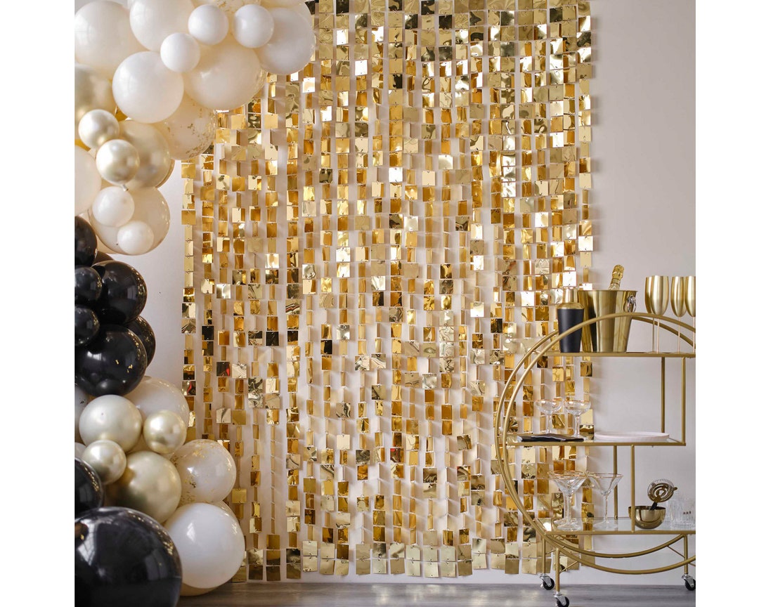 Sequin Curtain in Champagne Gold Hanging Party Photo Backdrop Wall Decor Bridal Shower ...